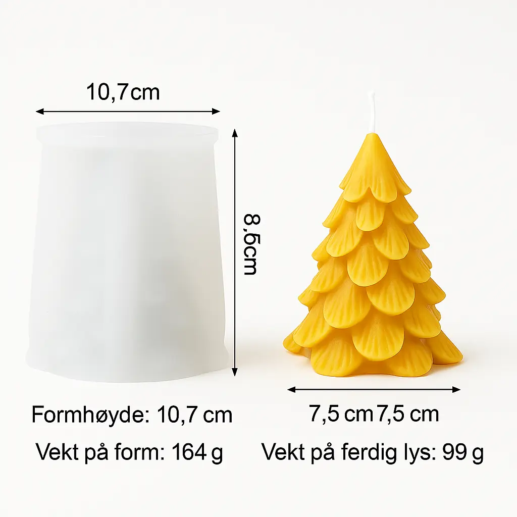 Lysform juletre til bivokslys – silikonform