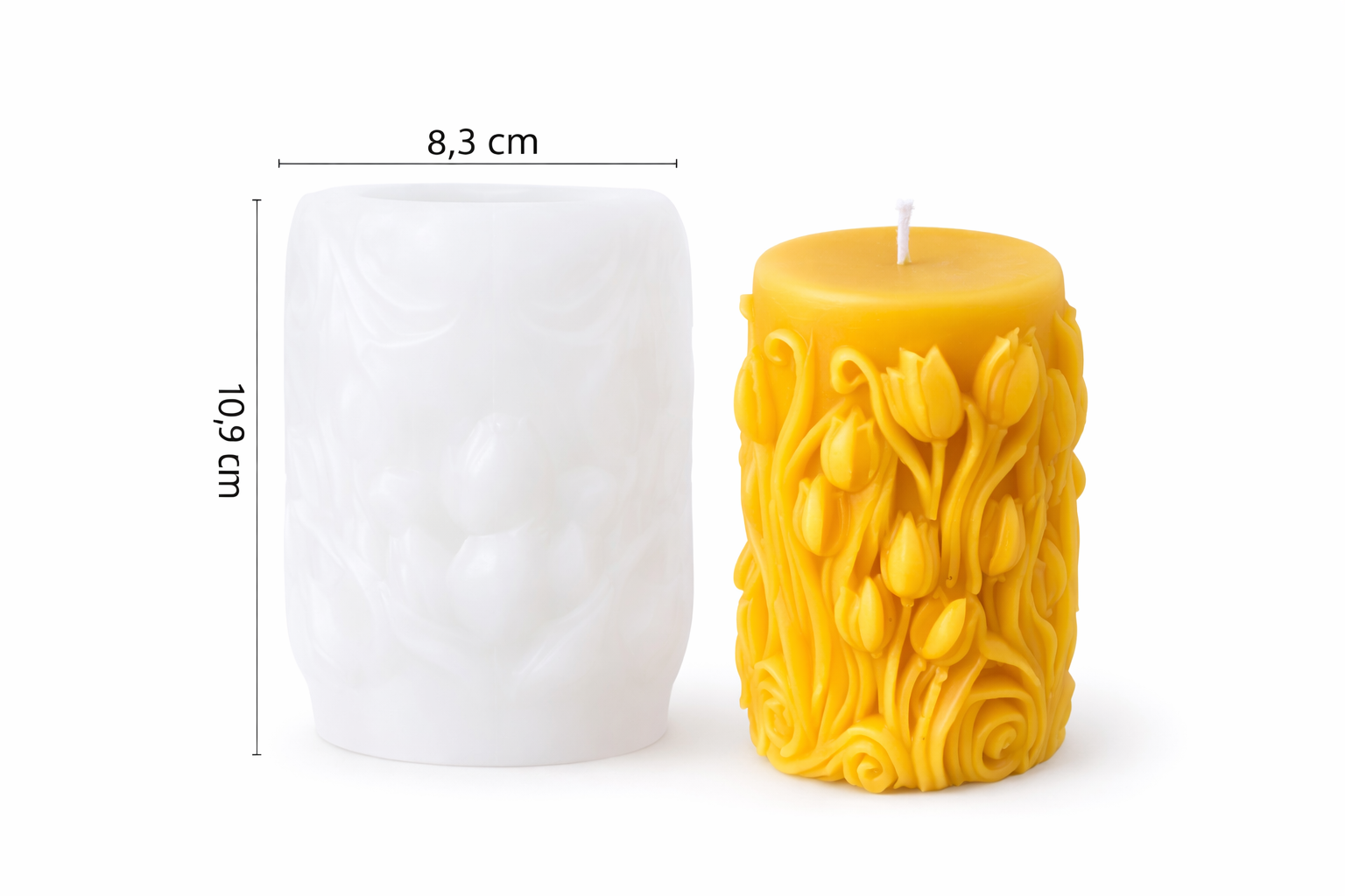 Lysform tulipan 10,9 cm – til bivokslys