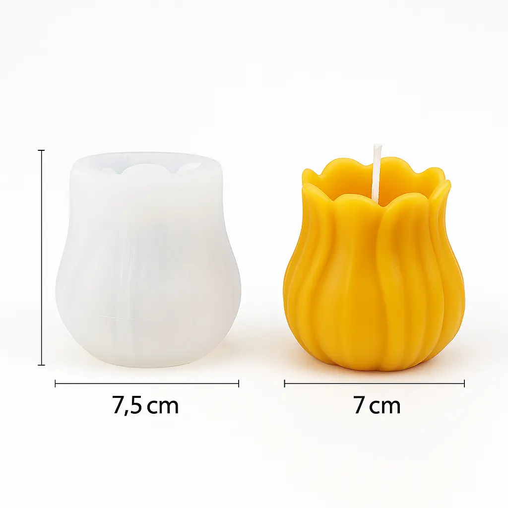 Lysform tulipan til bivokslys – silikonform