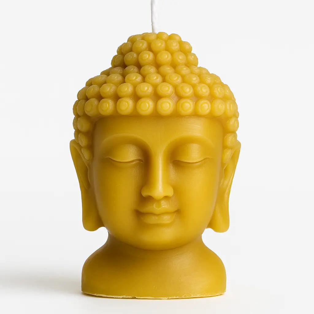 Buddha-lys i ren bivoks – ca. 430 g, frontvisning