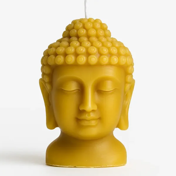 Buddha-lys i ren bivoks – ca. 430 g, frontvisning