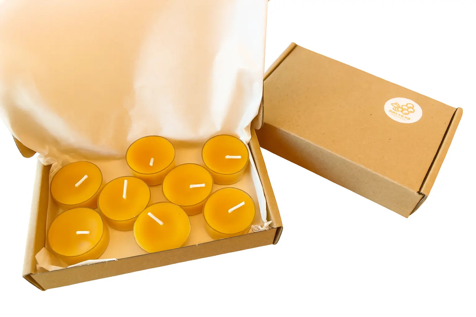 8 pk telys av ren bivoks – Naturlig lys fra Bielys.no BIELYS.NO