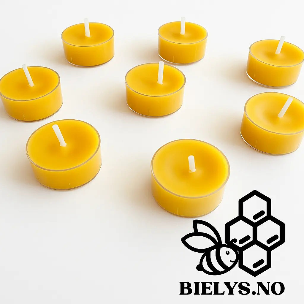 8 pk telys av ren bivoks – Naturlig lys fra Bielys.no BIELYS.NO