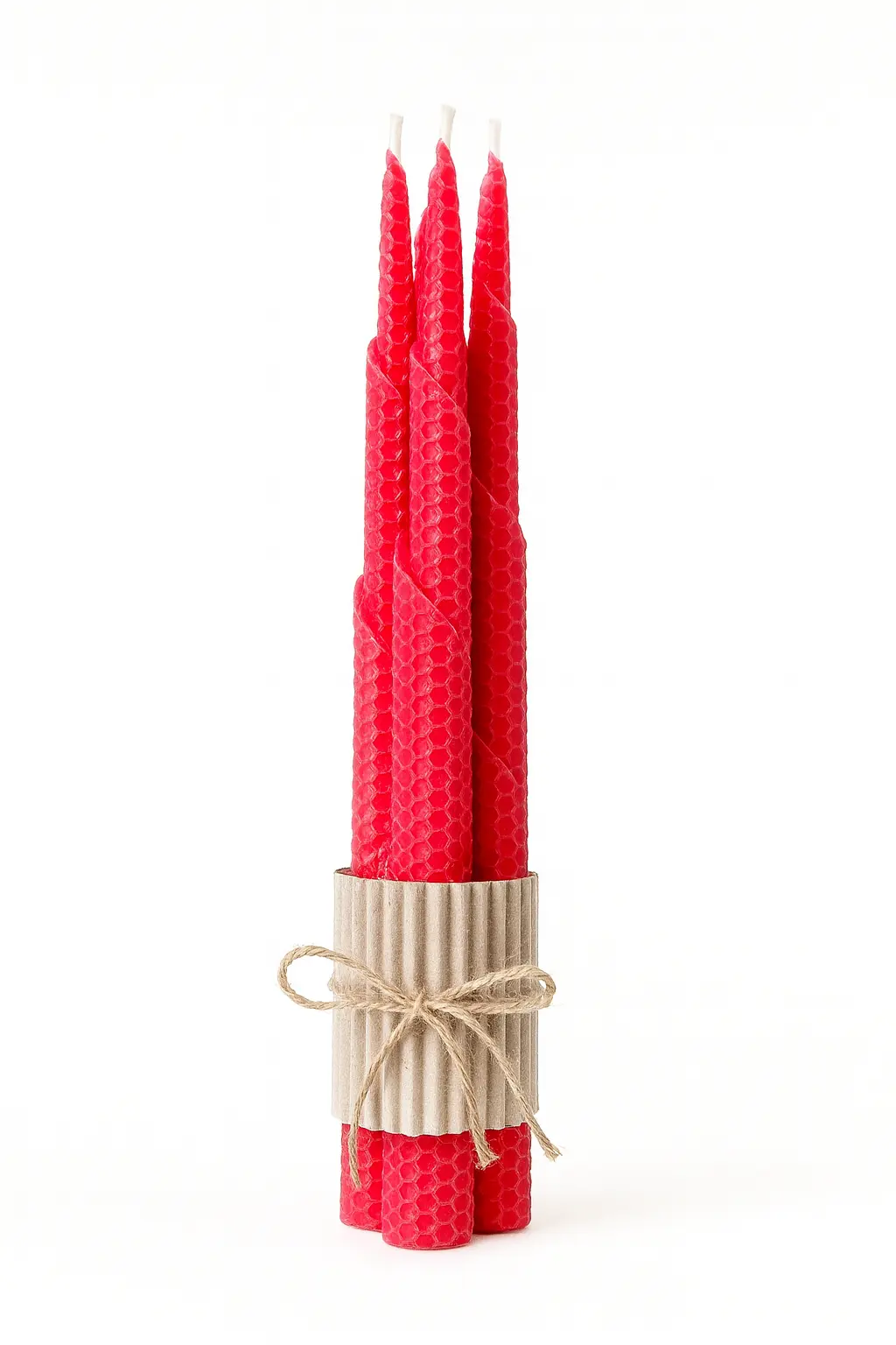 Håndrullede Kronelys i bivoks 3 stk 30 cm Bivokslys BIELYS.NO