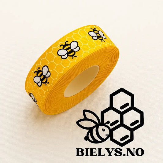 Dekorbånd med biemønster (2,5 cm × 5 m) – for DIY og gaveinnpakning BIELYS.NO